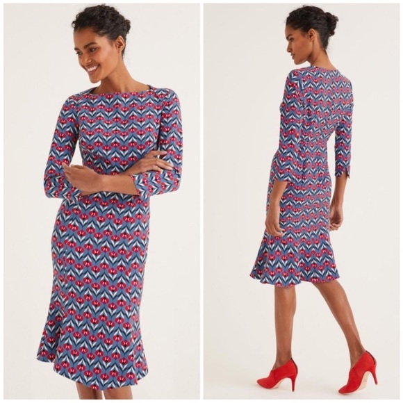 NEW Boden Violette flutter hem dress - Picture 3 of 8